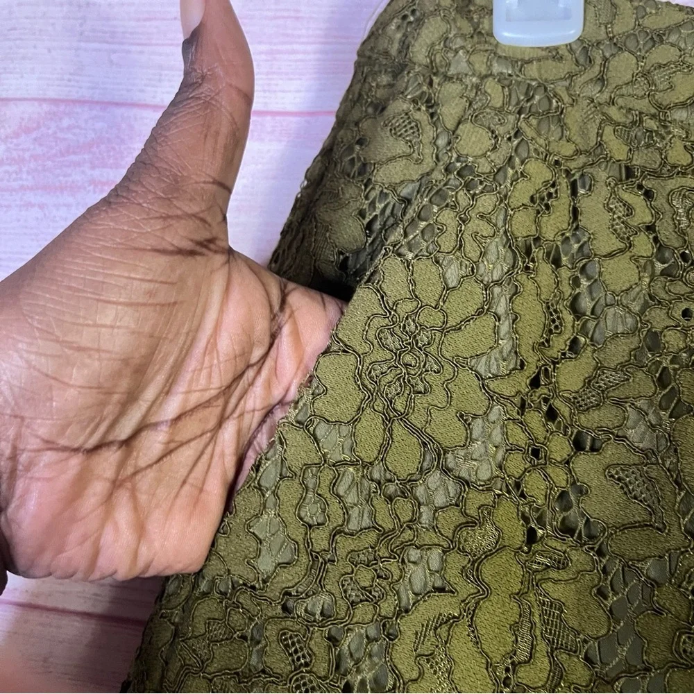 J Crew Olive Green Lace Pull‎ Pants Size 6P